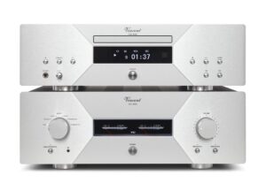 Vincent solidLine 2.0 mit CD-600 CD-Spieler und SV-600 Class-A-Vollverstärker in Silber.