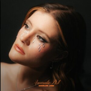 Album Cover von Madeline Juno für Anomalie Pt. II mit silbernen Glitzer-Tränen