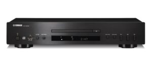 Schwarzer Yamaha CD-S303 CD-Player mit Display, USB-Anschluss und Pure-Direct-Funktion.
