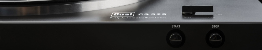 Dual CS 329 Bedienelemente mit Plattengrößenwahl sowie Start- und Stopptasten