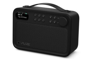 PURE Bloom portables DAB+ Radio mit Bluetooth 5.4, Farbdisplay, Favoritentasten und Tragegriff in Schwarz